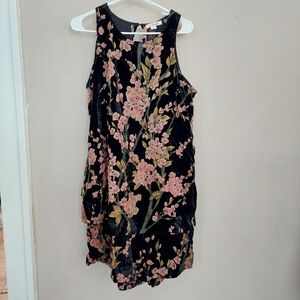 Simply Noelle L/XL Velvet Floral Sleeveless Dress